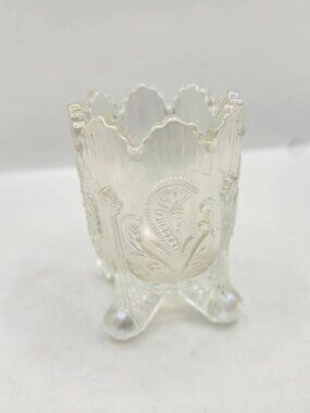Vintage Northwoods Glass Company Opalescent Glass Toothpick Holder